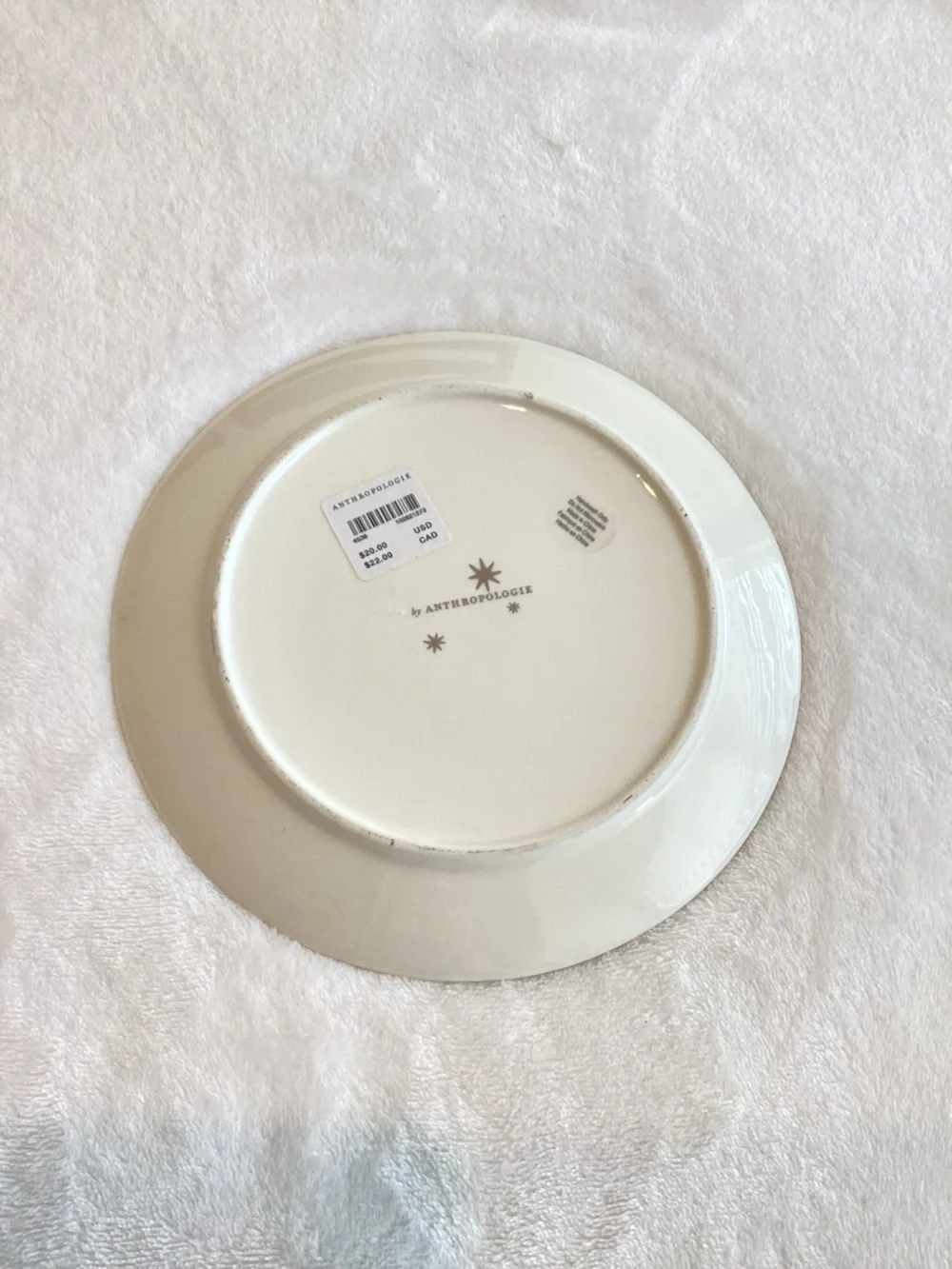 🌲Anthropologie Caroline Stoneware Plate New Meet Me Under The Mistletoe 8” Blue